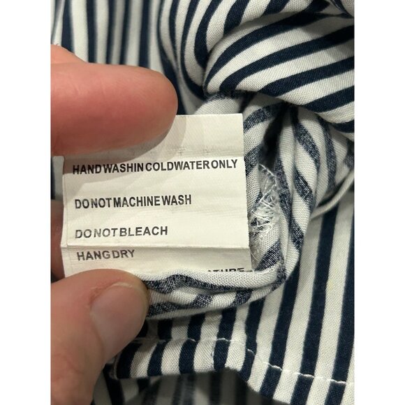 Solitaire Womens Stripe Button-Down Oversized Shirt Sz 1X - Picture 8 of 9